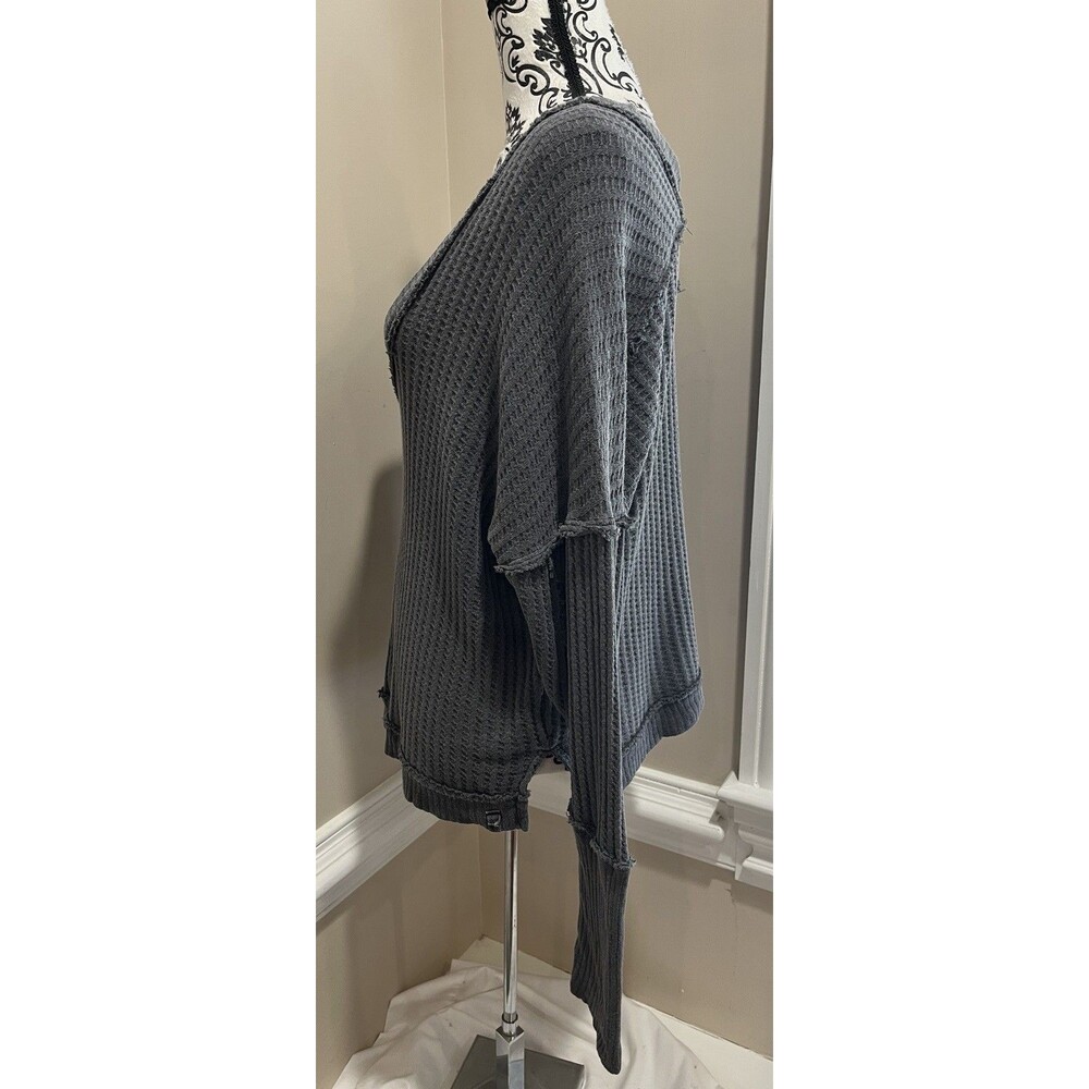 We The Free New Magic Thermal Long Sleeve Waffle Knit Faded Black M Boho Grunge - Picture 7 of 16